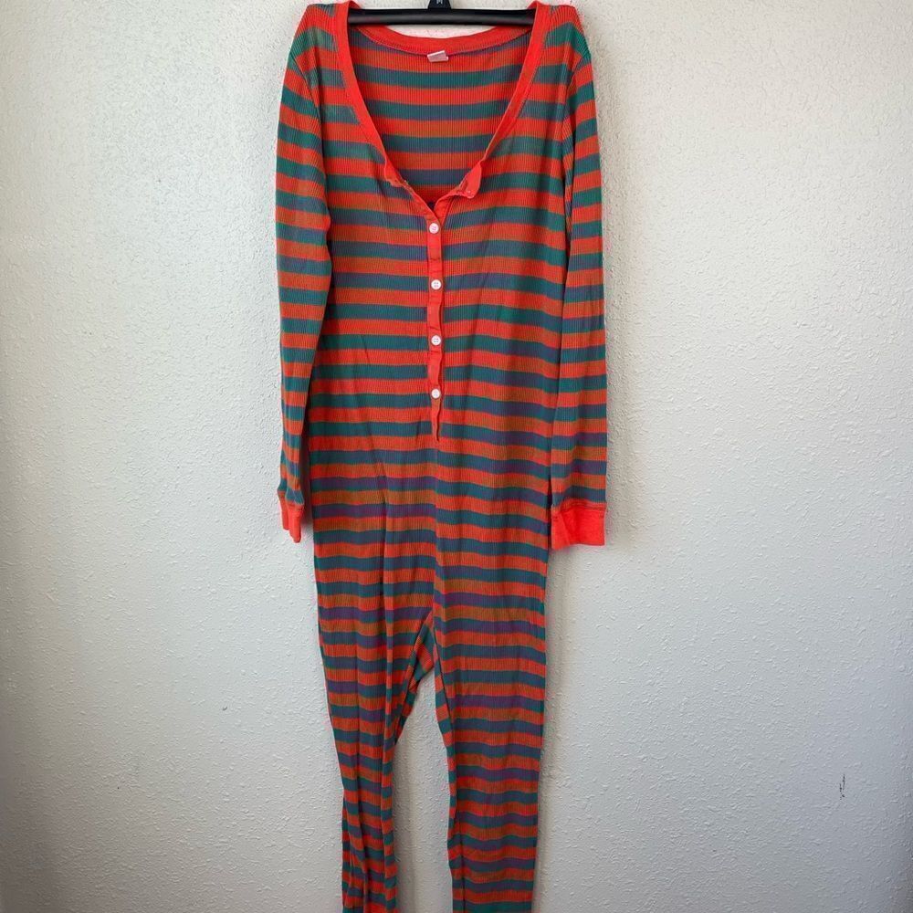 EUC Fun Old Navy Womens Stripped Christmas Onesies Size S